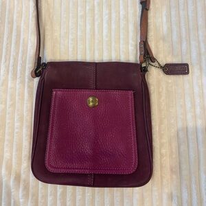 Coach Suede Soho Burgundy and Pink Leather Crossbody